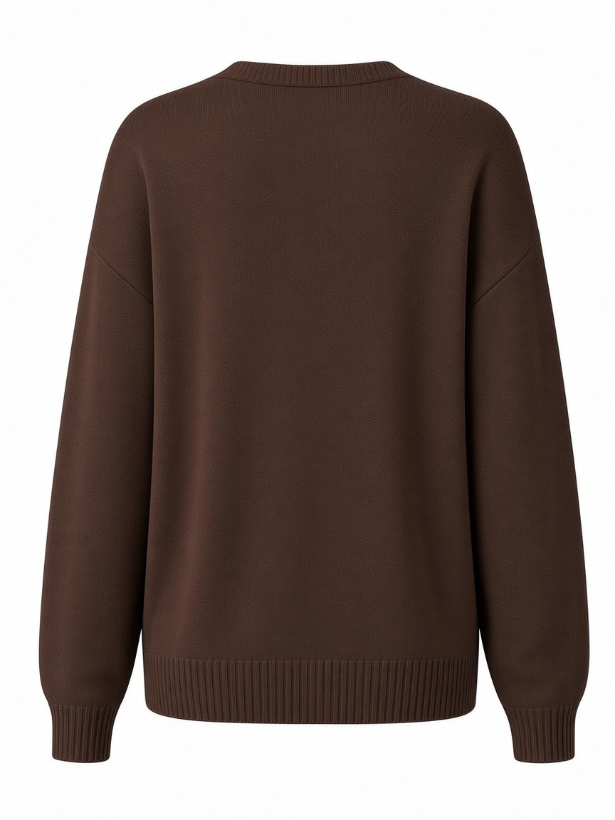 Dámsky pulóver s výstrihom do V s osmičkovým vzorom MINORITY CHOCOLATE MELANGE Tmavohnedá s.WEAR 4